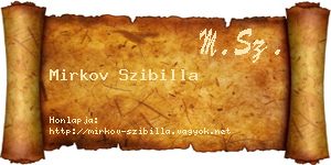 Mirkov Szibilla névjegykártya